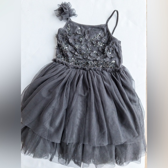 NEXT size 6 Grey Sequin Dress - Picture 2 of 2